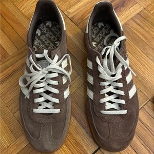 Adidas Brown and White Suede Sneakers